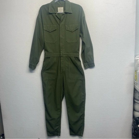 Citizens of Humanity Jumpsuit Marta Long Sleeve Cotton Utility Retreat Green M - Picture 10 of 16